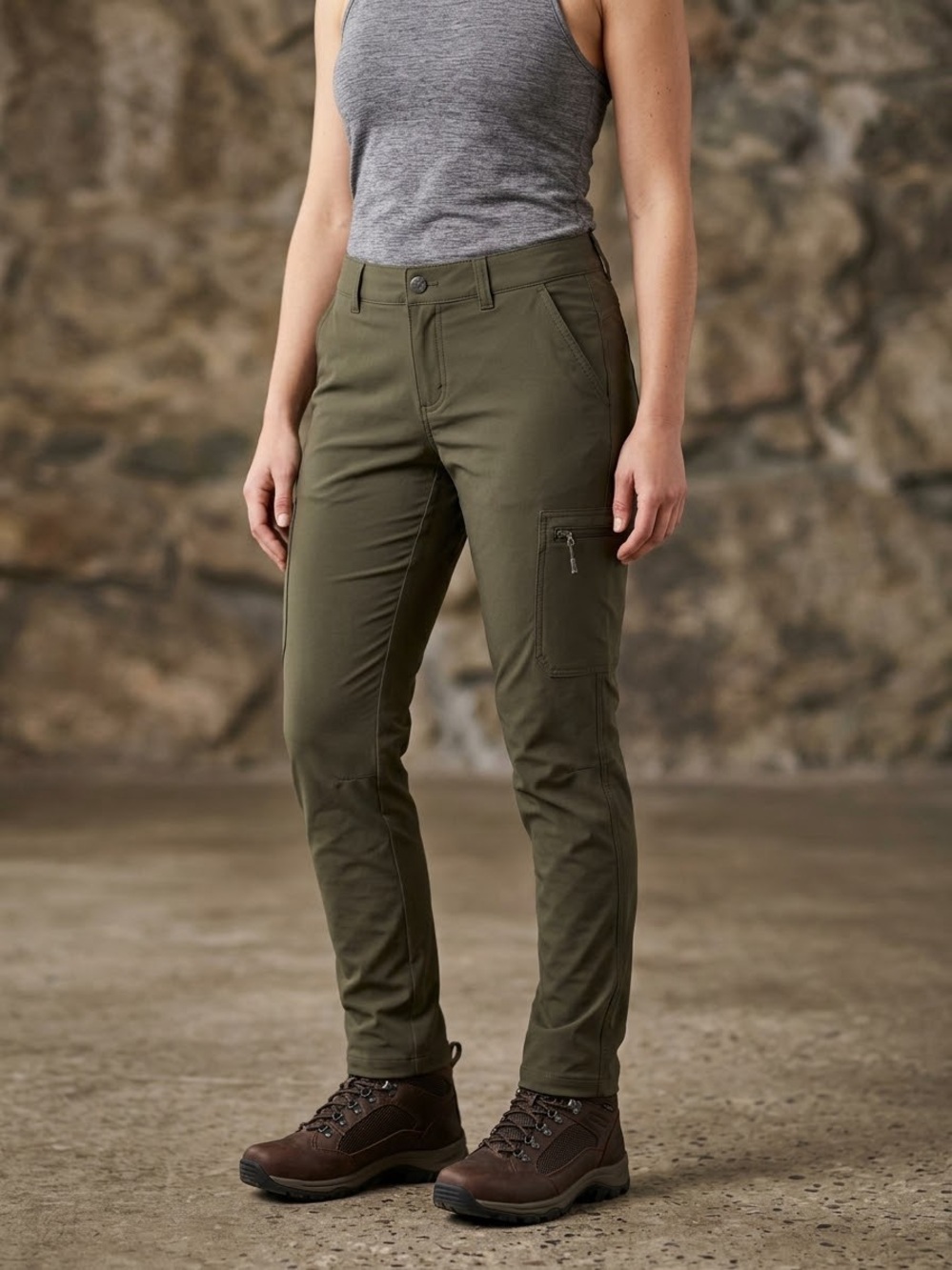 Columbia Cargo Outdoor Performance Fleece Lined Green Pants 10R